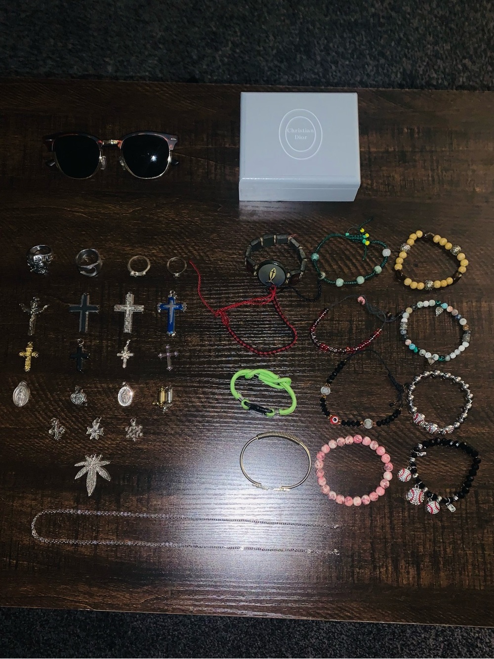 Men & Women Mixed Jewelry -Bracelets, Rings,Pendants & Necklaces+Wood Dior Box